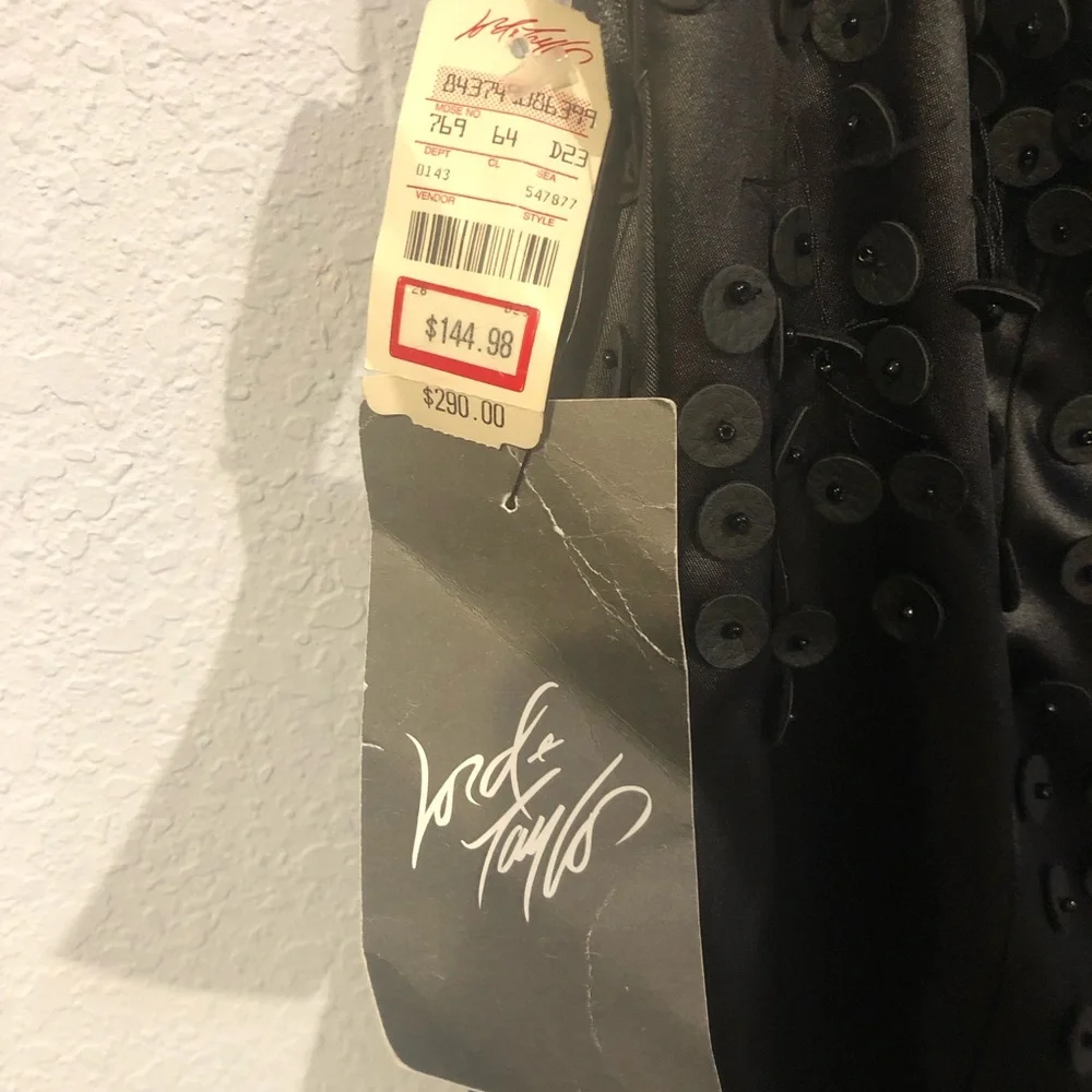 ABS Allen Schwartz Black One Shoulder Mini Dress - Picture 5 of 10